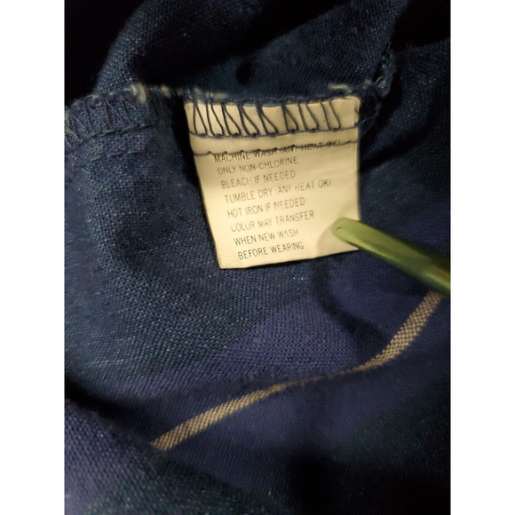 LEVIS MENS VINTAGE 80S DIAMOND LABEL BUTTON UP LONG SLEEVE SHIRT BLUE SIZE L - Picture 8 of 13